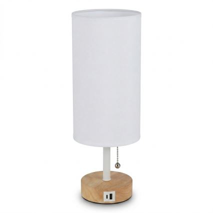 Brilagi - Bordlampe med USB-port TABLON 1xE27/25W/230V eg/hvid