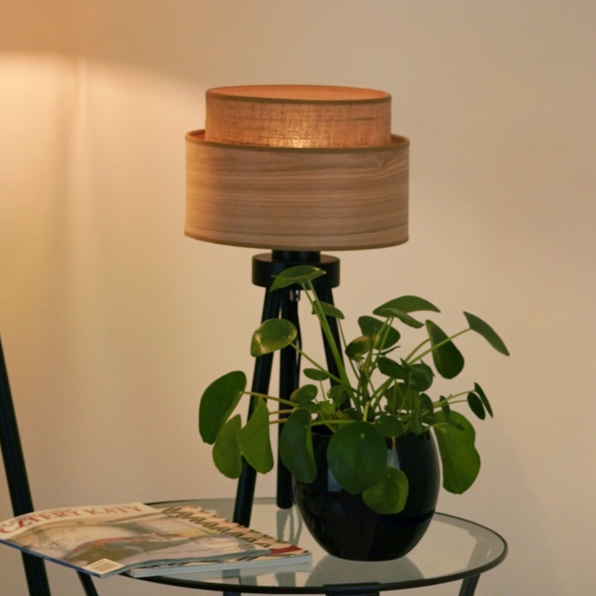 Brilagi - Bordlampe MONTANA BOHO 1xE27/15W/230V brun/sort