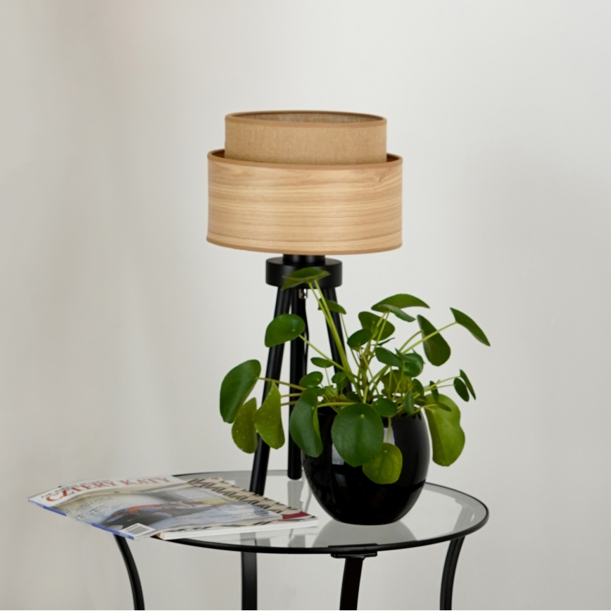 Brilagi - Bordlampe MONTANA BOHO 1xE27/15W/230V brun/sort