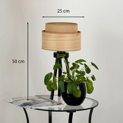 Brilagi - Bordlampe MONTANA BOHO 1xE27/15W/230V brun/sort