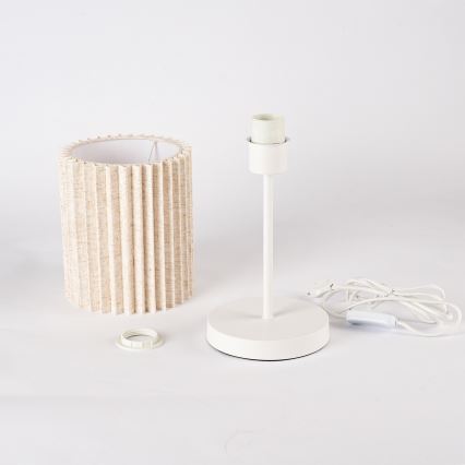 Brilagi - Bordlampe NORDIC WAVE 1xE27/15W/230V hør/hvid