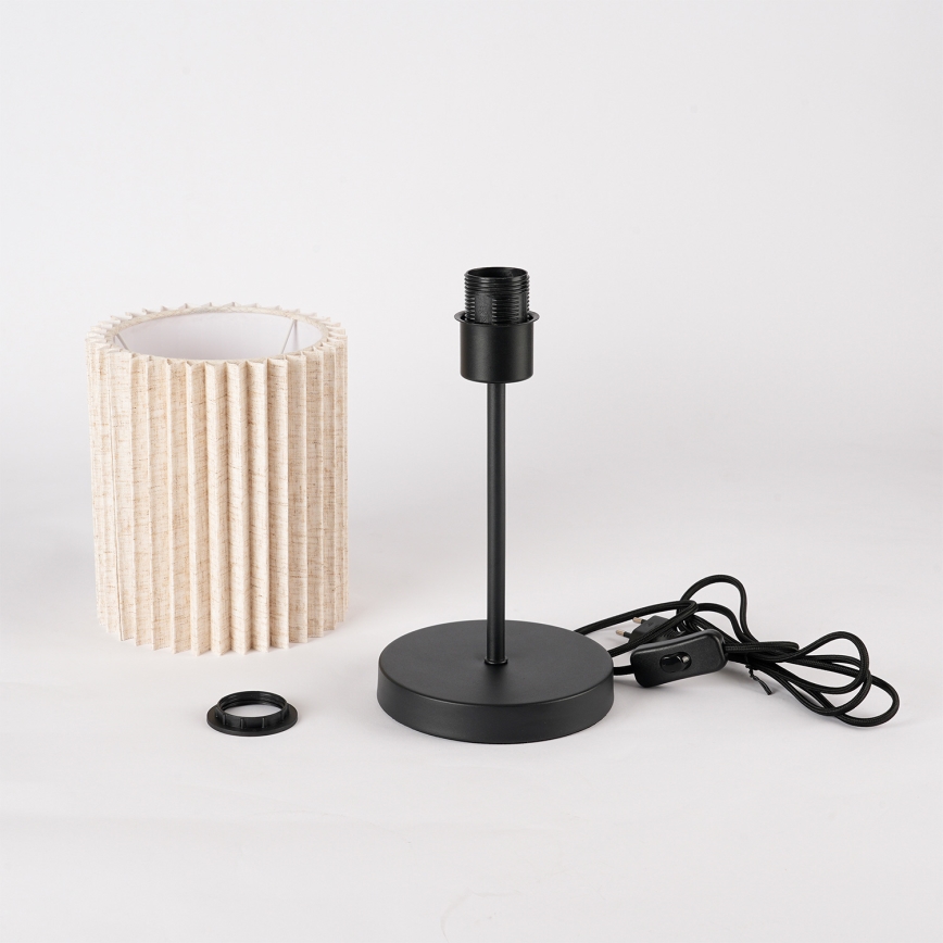 Brilagi - Bordlampe NORDIC WAVE 1xE27/15W/230V hør/sort