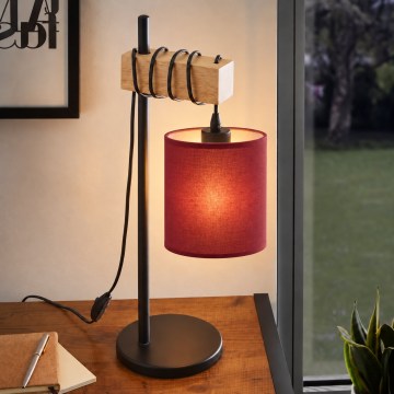 BRILAGI - Bordlampe NUBILA 1xE27/40W/230V brun/sort/pompejsk rød