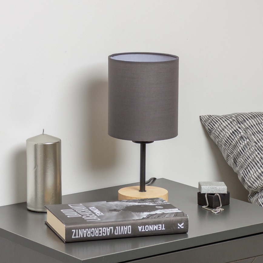 Brilagi - Bordlampe NUBILA WOOD 1xE27/25W/230V eg/antracit