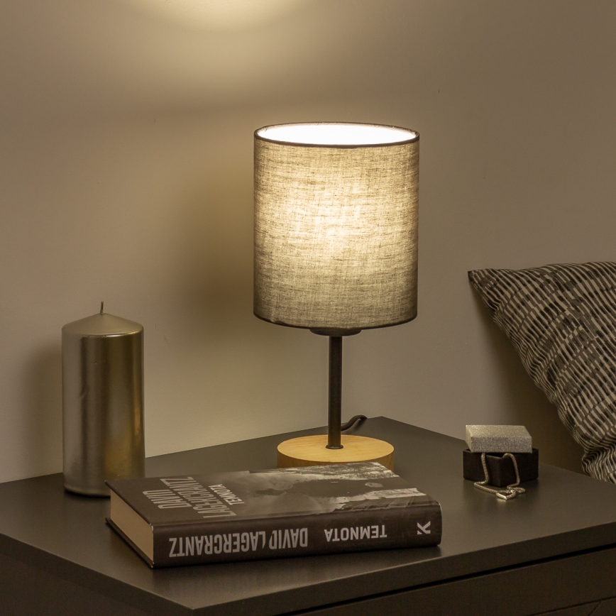 Brilagi - Bordlampe NUBILA WOOD 1xE27/25W/230V eg/antracit