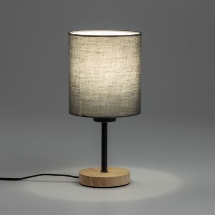 Brilagi - Bordlampe NUBILA WOOD 1xE27/25W/230V eg/antracit