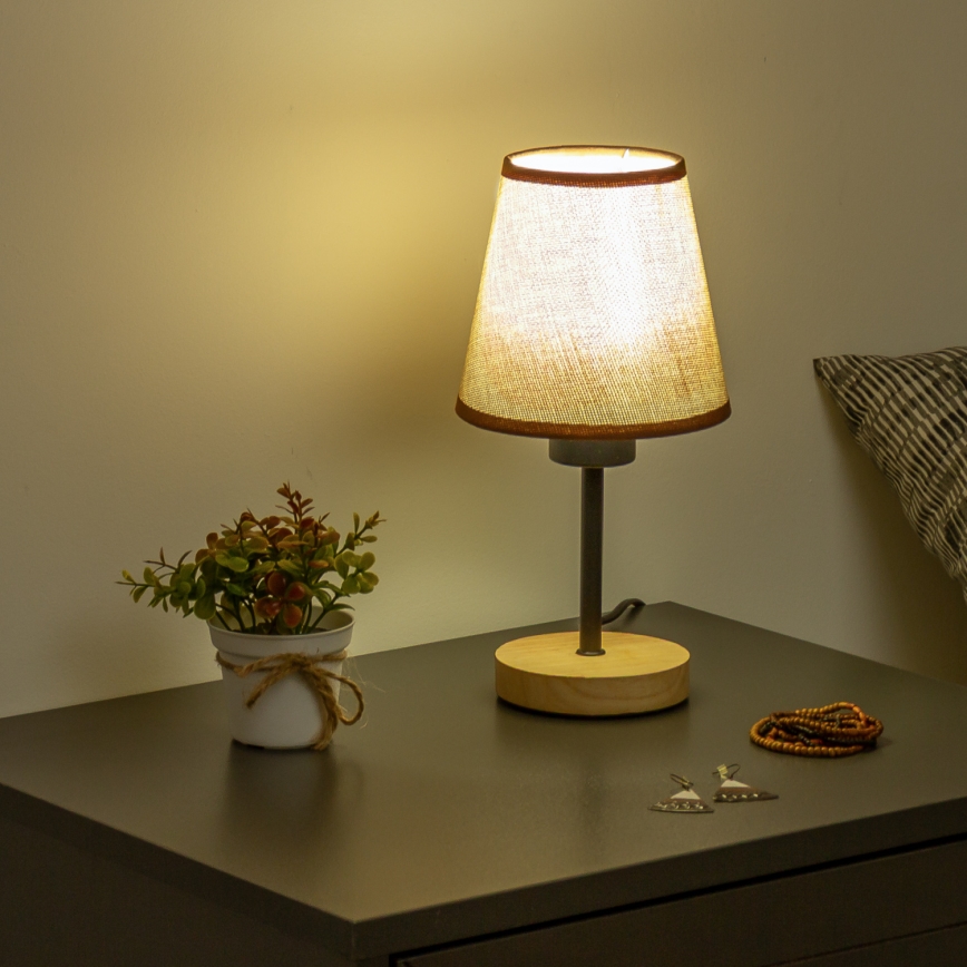 Brilagi - Bordlampe NUBILA WOOD 1xE27/25W/230V eg/brun