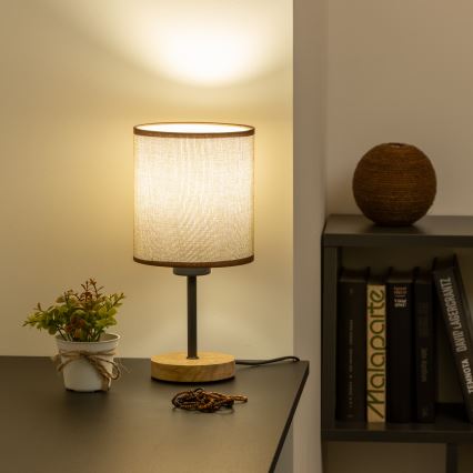 Brilagi - Bordlampe NUBILA WOOD 1xE27/25W/230V eg/brun