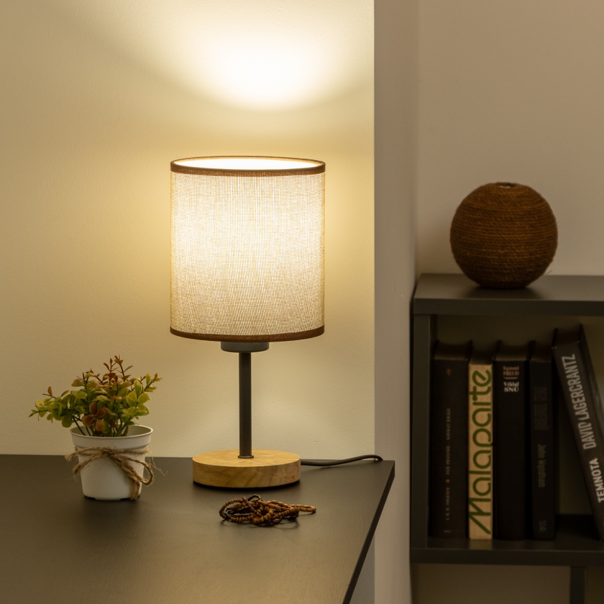 Brilagi - Bordlampe NUBILA WOOD 1xE27/25W/230V eg/brun