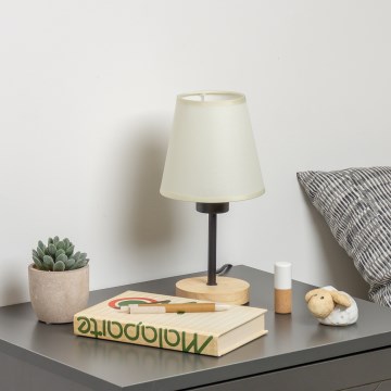 Brilagi - Bordlampe NUBILA WOOD 1xE27/25W/230V eg/cremefarvet