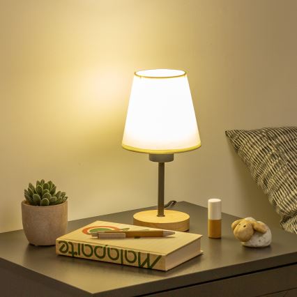 Brilagi - Bordlampe NUBILA WOOD 1xE27/25W/230V eg/cremefarvet