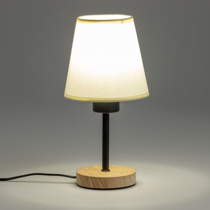Brilagi - Bordlampe NUBILA WOOD 1xE27/25W/230V eg/cremefarvet
