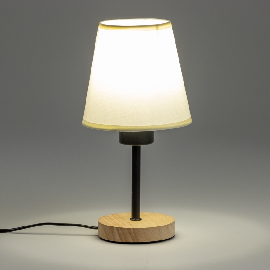 Brilagi - Bordlampe NUBILA WOOD 1xE27/25W/230V eg/cremefarvet