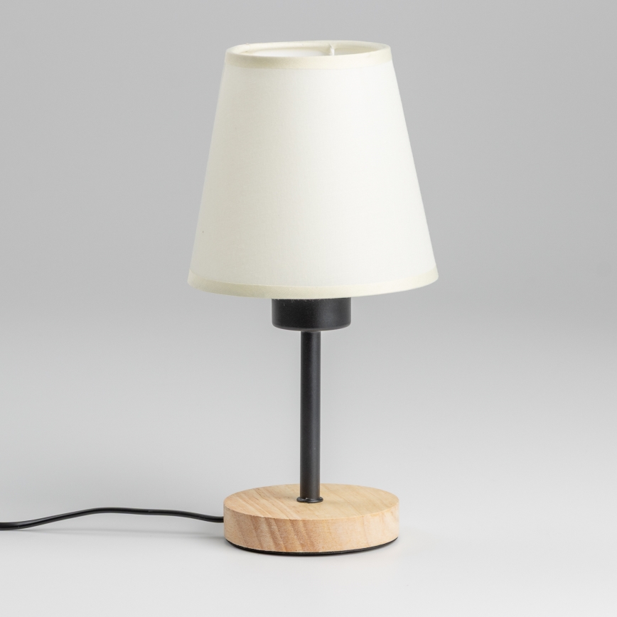 Brilagi - Bordlampe NUBILA WOOD 1xE27/25W/230V eg/cremefarvet