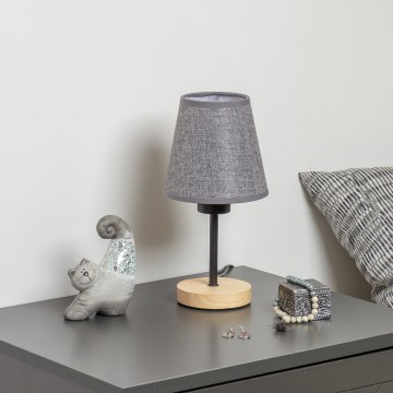 Brilagi - Bordlampe NUBILA WOOD 1xE27/25W/230V eg/grå