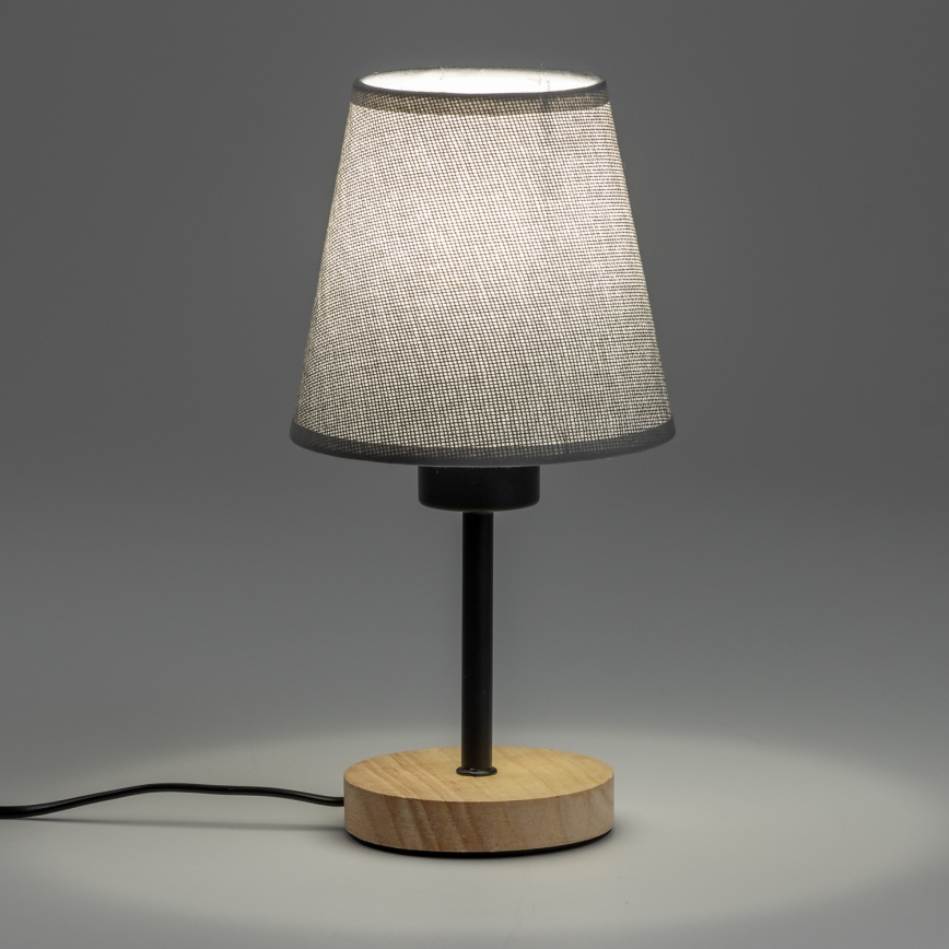 Brilagi - Bordlampe NUBILA WOOD 1xE27/25W/230V eg/grå