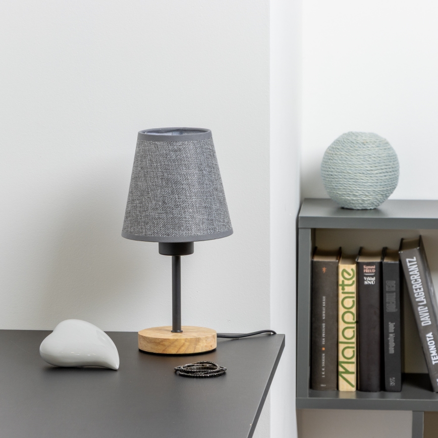 Brilagi - Bordlampe NUBILA WOOD 1xE27/25W/230V eg/grå
