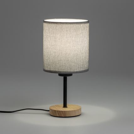 Brilagi - Bordlampe NUBILA WOOD 1xE27/25W/230V eg/grå