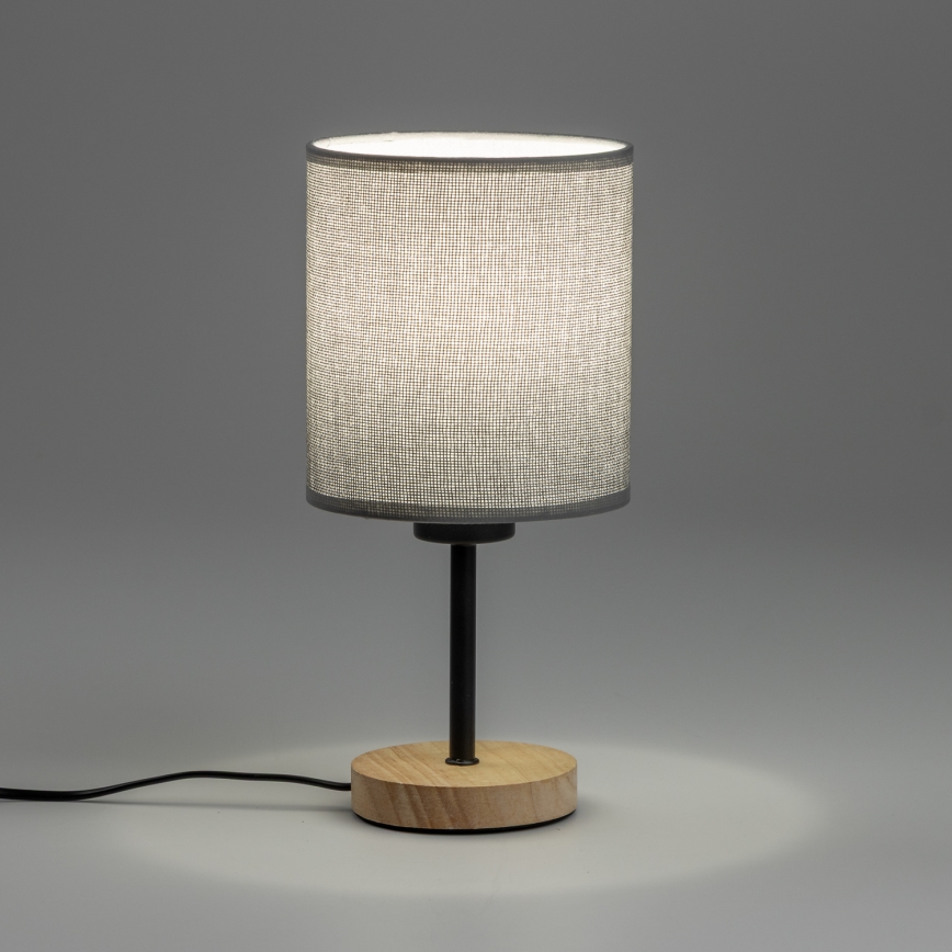 Brilagi - Bordlampe NUBILA WOOD 1xE27/25W/230V eg/grå