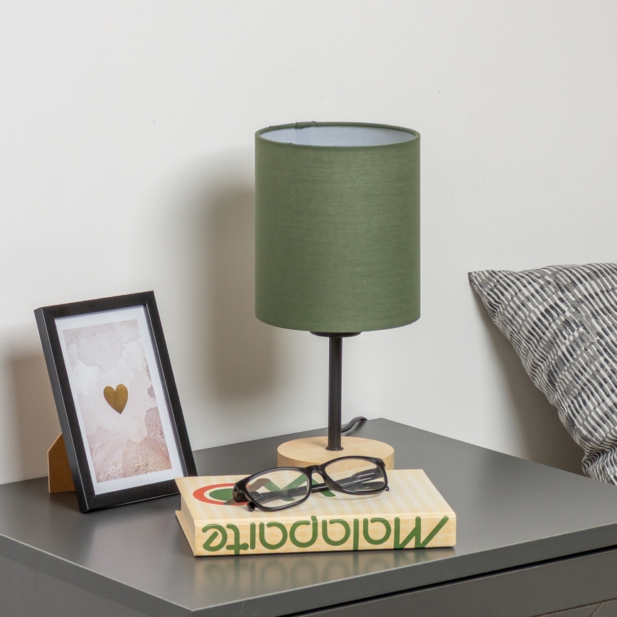 Brilagi - Bordlampe NUBILA WOOD 1xE27/25W/230V eg/grøn