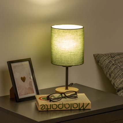 Brilagi - Bordlampe NUBILA WOOD 1xE27/25W/230V eg/grøn