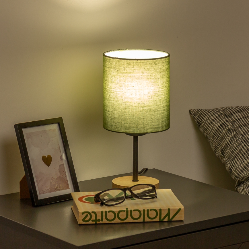 Brilagi - Bordlampe NUBILA WOOD 1xE27/25W/230V eg/grøn