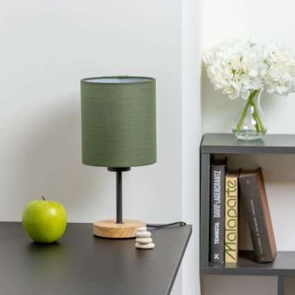 Brilagi - Bordlampe NUBILA WOOD 1xE27/25W/230V eg/grøn