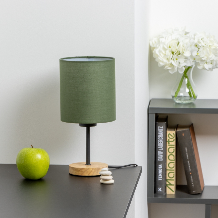 Brilagi - Bordlampe NUBILA WOOD 1xE27/25W/230V eg/grøn