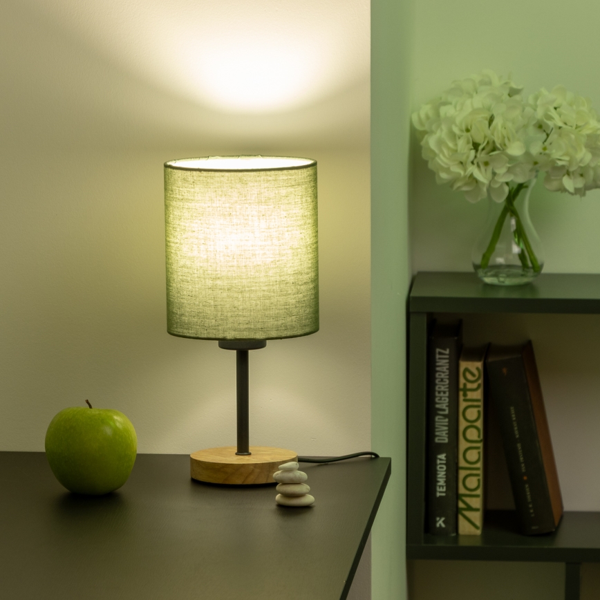 Brilagi - Bordlampe NUBILA WOOD 1xE27/25W/230V eg/grøn