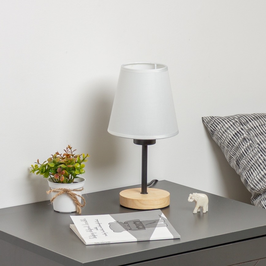 Brilagi - Bordlampe NUBILA WOOD 1xE27/25W/230V eg/hvid