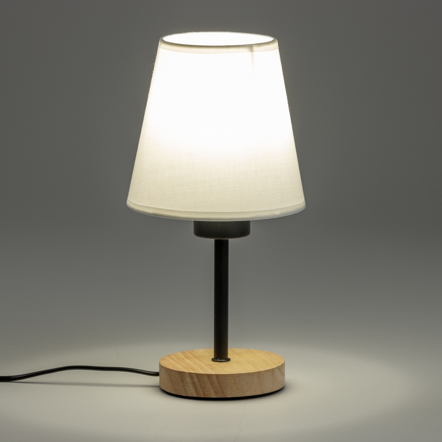 Brilagi - Bordlampe NUBILA WOOD 1xE27/25W/230V eg/hvid
