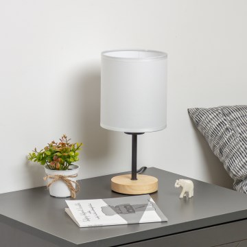Brilagi - Bordlampe NUBILA WOOD 1xE27/25W/230V eg/hvid