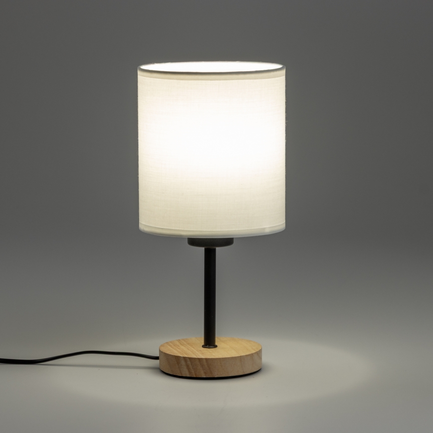 Brilagi - Bordlampe NUBILA WOOD 1xE27/25W/230V eg/hvid