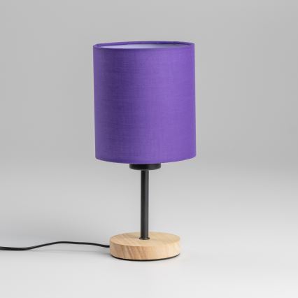 Brilagi - Bordlampe NUBILA WOOD 1xE27/25W/230V eg/lilla