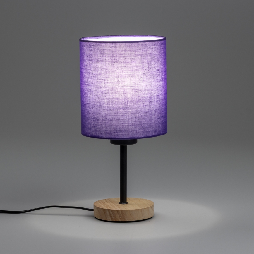 Brilagi - Bordlampe NUBILA WOOD 1xE27/25W/230V eg/lilla