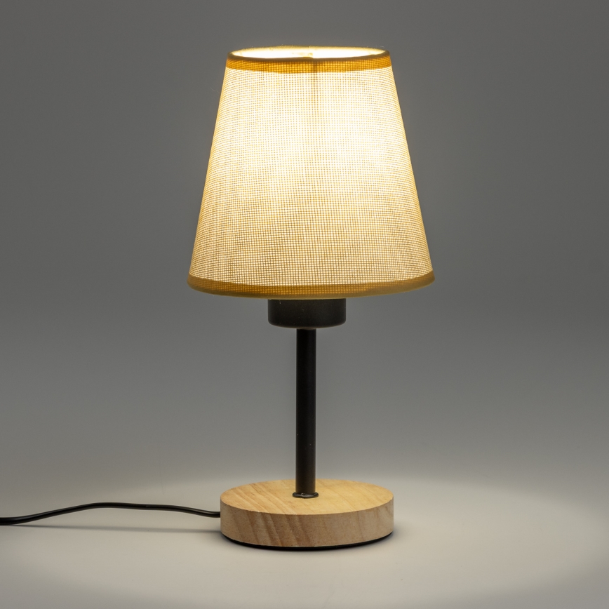 Brilagi - Bordlampe NUBILA WOOD 1xE27/25W/230V eg/lysebrun