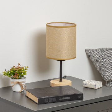 Brilagi - Bordlampe NUBILA WOOD 1xE27/25W/230V eg/lysebrun