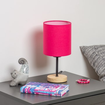 Brilagi - Bordlampe NUBILA WOOD 1xE27/25W/230V eg/lyserød