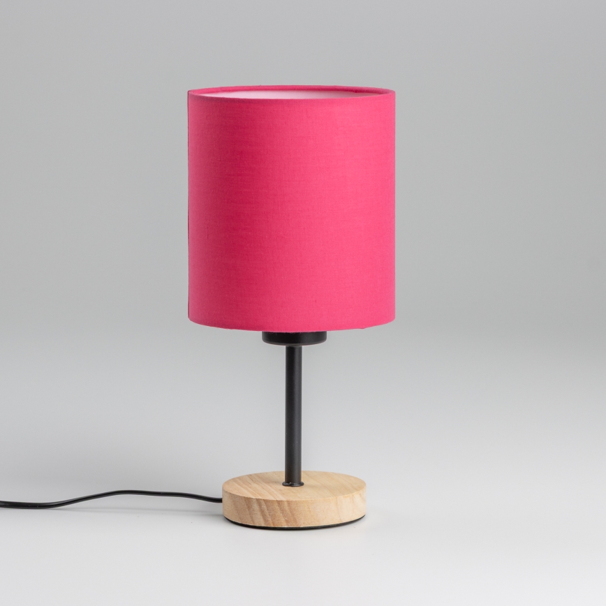 Brilagi - Bordlampe NUBILA WOOD 1xE27/25W/230V eg/lyserød