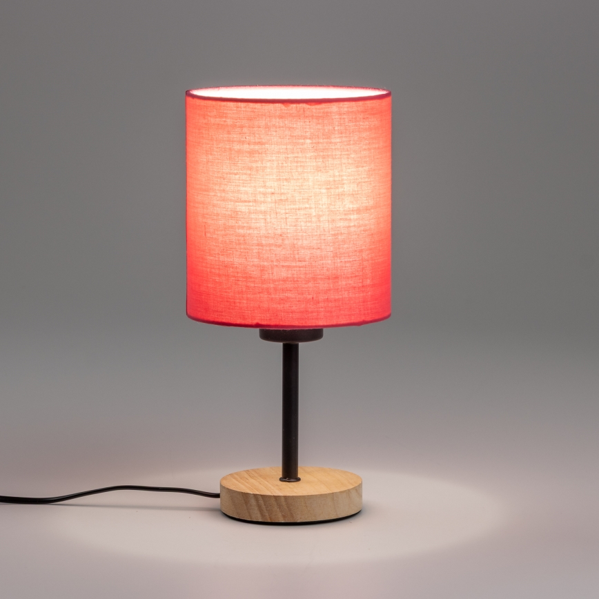 Brilagi - Bordlampe NUBILA WOOD 1xE27/25W/230V eg/lyserød