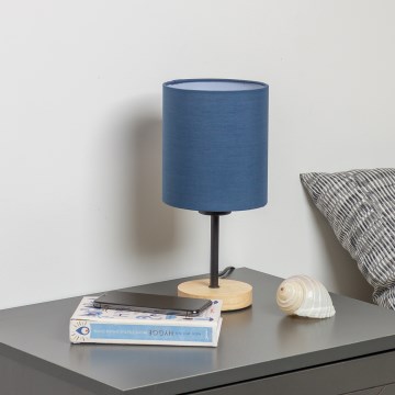 Brilagi - Bordlampe NUBILA WOOD 1xE27/25W/230V eg/mørkeblå