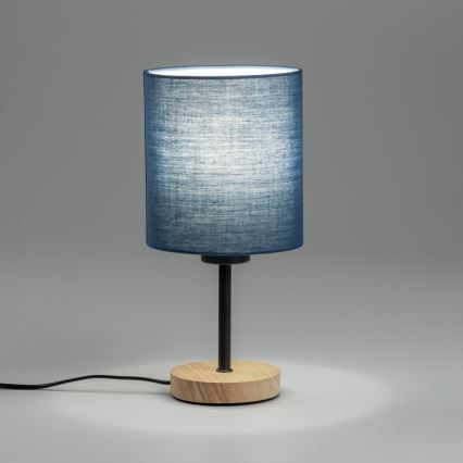 Brilagi - Bordlampe NUBILA WOOD 1xE27/25W/230V eg/mørkeblå