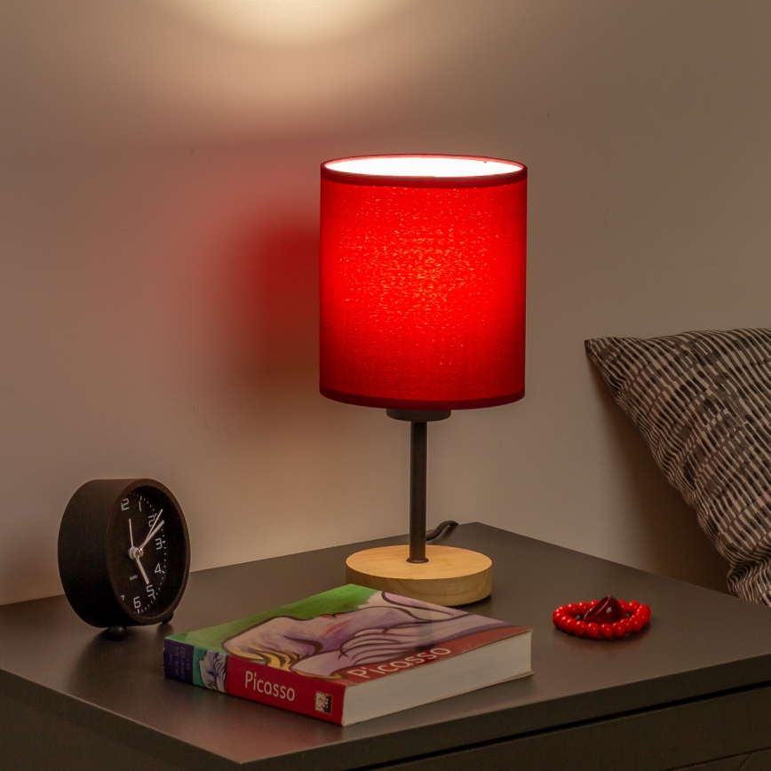 Brilagi - Bordlampe NUBILA WOOD 1xE27/25W/230V eg/pompejansk rød