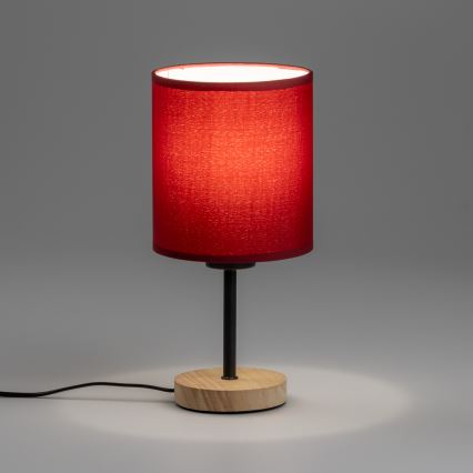 Brilagi - Bordlampe NUBILA WOOD 1xE27/25W/230V eg/pompejansk rød