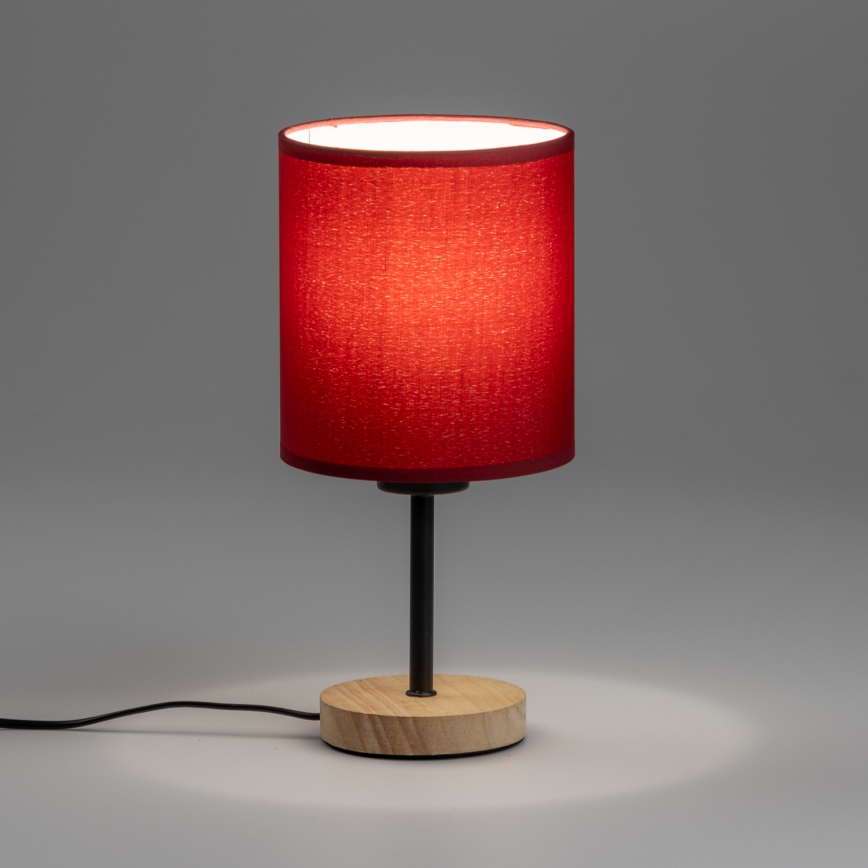 Brilagi - Bordlampe NUBILA WOOD 1xE27/25W/230V eg/pompejansk rød