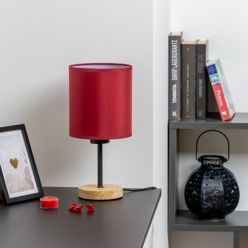 Brilagi - Bordlampe NUBILA WOOD 1xE27/25W/230V eg/pompejansk rød