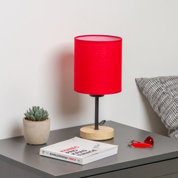 Brilagi - Bordlampe NUBILA WOOD 1xE27/25W/230V eg/rød