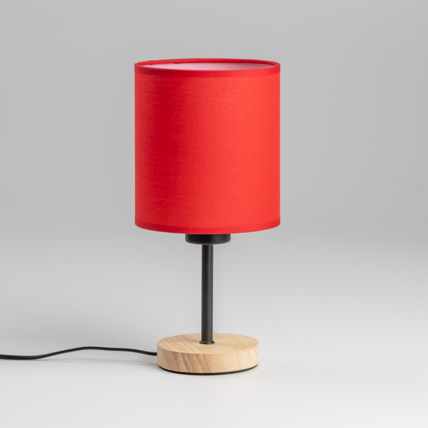 Brilagi - Bordlampe NUBILA WOOD 1xE27/25W/230V eg/rød