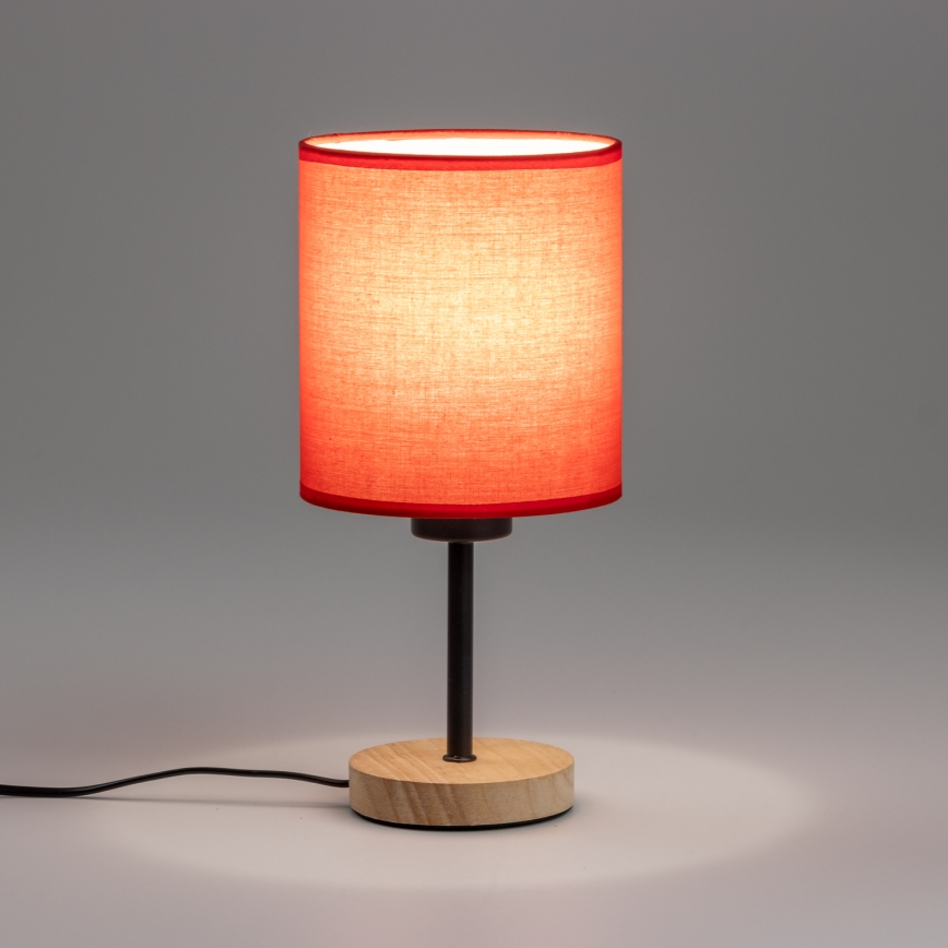 Brilagi - Bordlampe NUBILA WOOD 1xE27/25W/230V eg/rød
