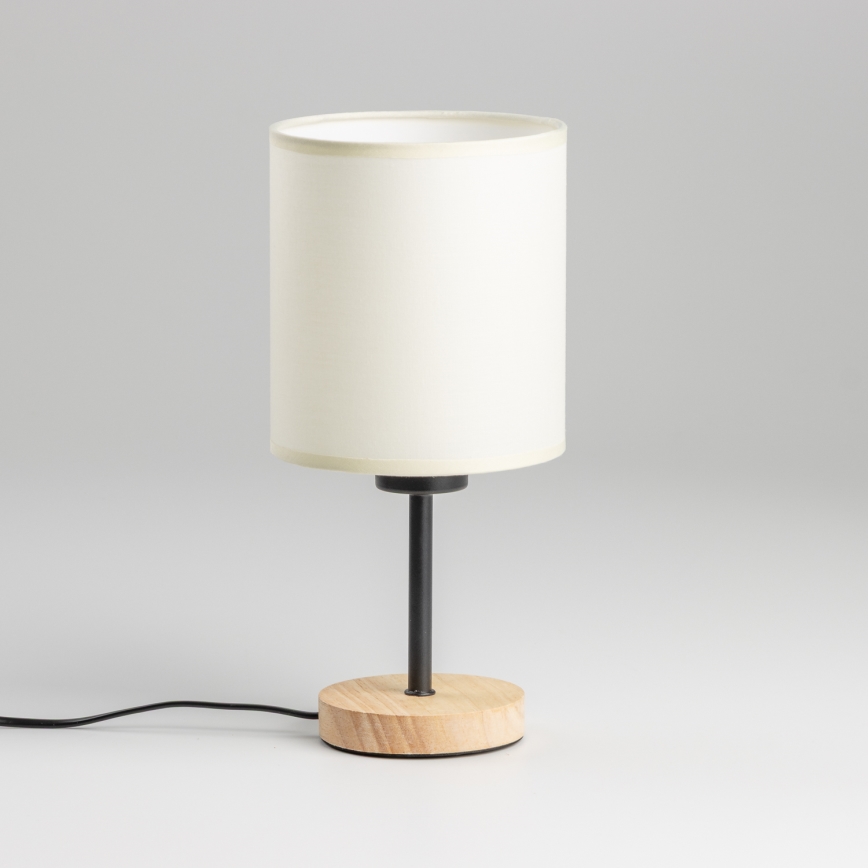 Brilagi - Bordlampe NUBILA WOOD 1xE27/25W/230V eg/sort/cremefarvet
